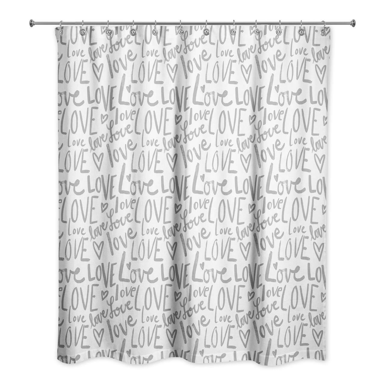 Love Typography 71" x 74" Shower Curtain